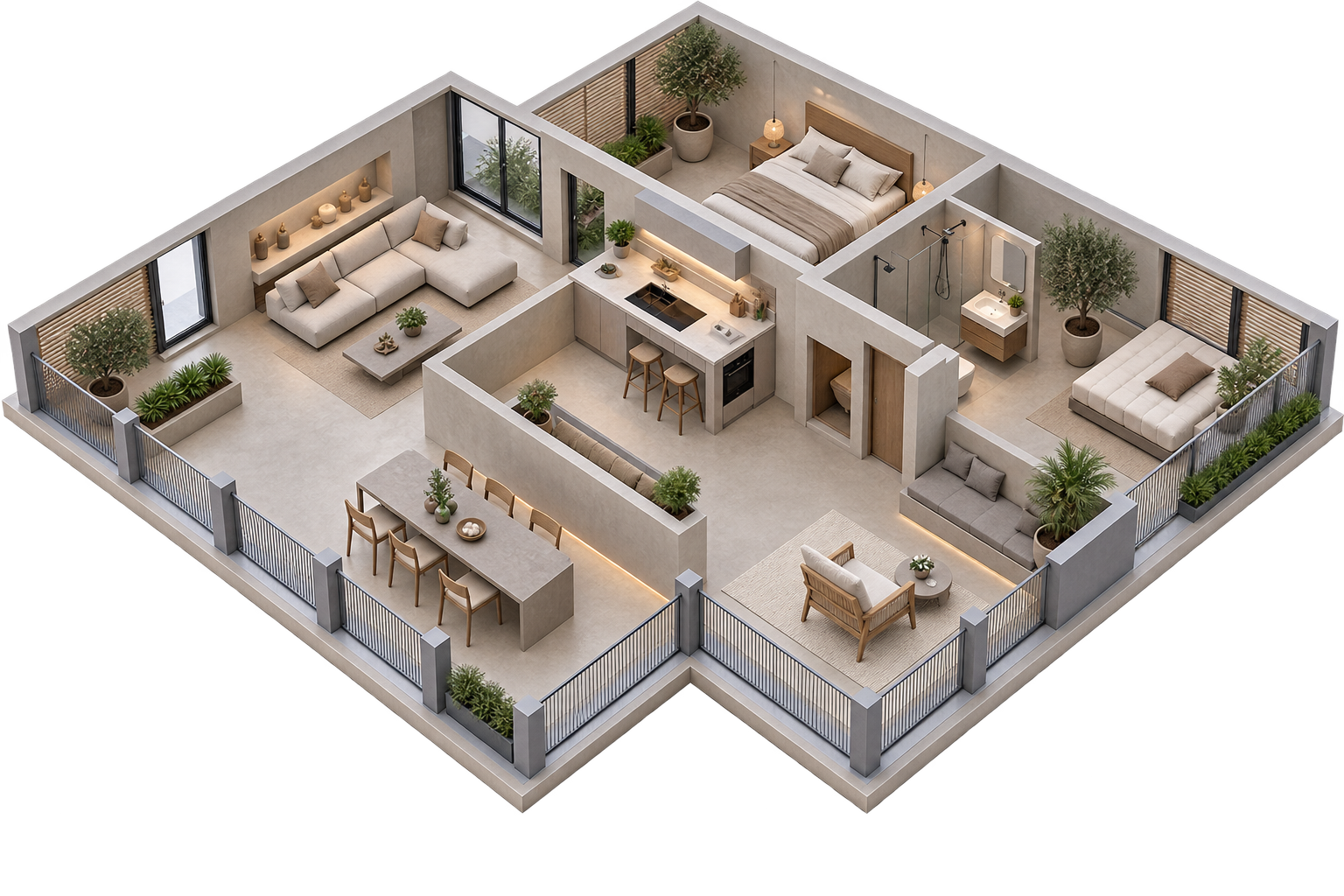 Reforma arquitectónica con microcemento en vivienda moderna