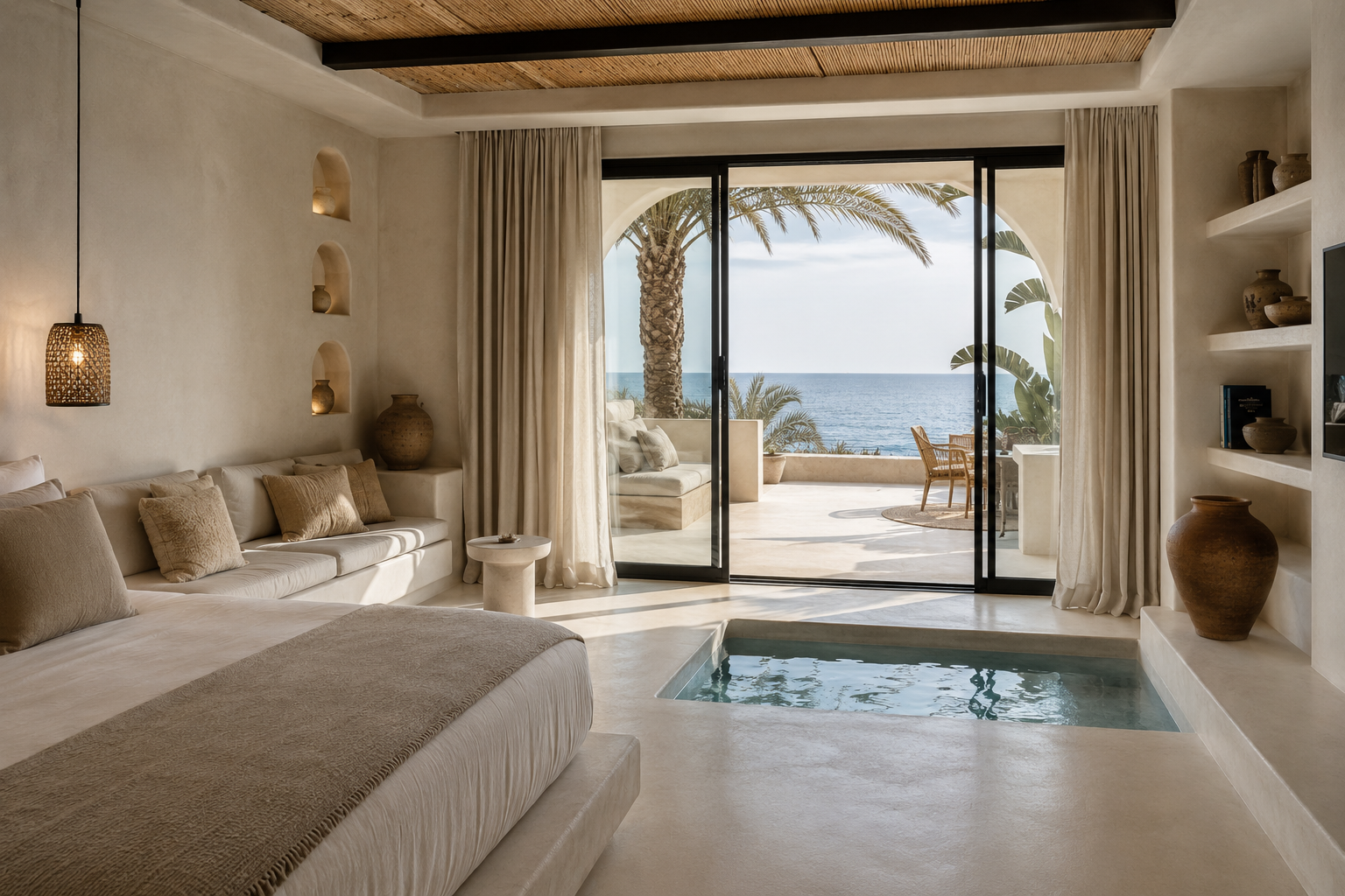 Boutique hotel en Marbella con revestimientos continuos